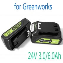 Batteria ricaricabile agli ioni di litio di ricambio 24V 3.0/6.0Ah per strumenti Greenworks compatibile 29842 29852 29322 20362 MO24B410 MO48L4211