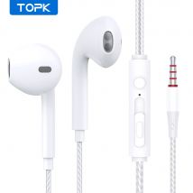 TOPK F20 słuchawki douszne jakość dźwięku HiFi wbudowany mikrofon HD uniwersalna wtyczka 3,5 mm oryginalny wysokiej jakości zestaw słuchawkowy sportowy zestaw słuchawkowy