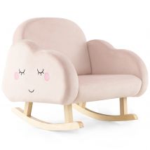 Kindersessel für Kleinkinder, gepolsterter Kindersofa Schaukelstuhl mit Massivholzbeinen, Schaukelsessel Kinderstuhl