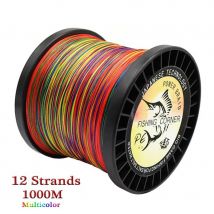 12 fili 1000m linea intrecciata multifilamento 25-230LB multicolore super resistente linea PE giapponese filo da pesca in acqua salata