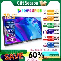 HGFRTEE 18.5inch Portable Monitor 100Hz RGB100% With VESA Hole & Back bracket Laptop Extended Display ADS-IPS HDR Screen
