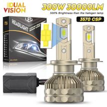 Żarówki LED Dualvision H7 Canbus Bez Błędów H4 H11 H1 LED H8 9005 HB3 9006 HB4 9012 LED Światła Przeciwmgielne Super 3570 Chip CSP