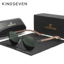 KINGSEVEN Mode Handgemachte Schwarz Walnuss Holz männer Sonnenbrille Frauen Polarisierte Spiegel Objektiv Sonnenbrille Männlichen UV400 Fahren