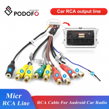 Podofo ricevitore Stereo per auto Radio cavo di uscita RCA cavo adattatore Aux-in adattatore di linea per auto cavo adattatore per microfono Subwoofer
