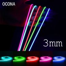 Tira de luces LED COB colorida ultrafina de 3mm DC 12V para decoración del hogar DIY azul/rosa/rojo/púrpura cinta LED de alta densidad Color