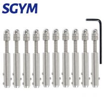 10pcs handscrew Clamp Wire Rope 2/3/4/5/6/8mm Threaded Stud Tension End Fitting  with Hexagon Grub Screw Bolts buckle