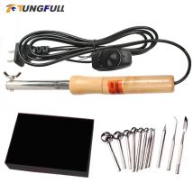 Set di strumenti per la creazione di fiori in tessuto fai-da-te Set di strumenti per stirare fiori elettrici 220V Kit di strumenti in ferro rosa artificiale per l'artigianato domestico