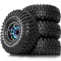 4 Stück 1,9'' Beadlock-Räder und Reifen Felgenversatz -8,9 mm Außendurchmesser 4,53'' für 1/10 RC Crawler Car TRX4 TRX6 SCX10 90046 CC01 D90 D110