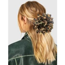 AWAYTRRetro Fabric Flower Leopard Print Hair Clip Light Luxury Braided Hair Shark Clips Grab Decoration Accessory Headwear