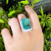 ThreeGraces Luxus Big Rechteck Zirkonia Einstellbare Größe Braut Hochzeit Verlobung Party Ring Schmuck für Frauen RG166