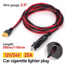 XT60 Buchse auf Zigarettenanzünder-Stecker, 12 V, 24 V, Ladekabel, 10 Fuß, 14 AWG-Stecker für Auto-Kraftwerk, Speicherbatterie