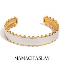 MamacitaSlay Seite vergoldet Silber Farbe bilaterale Perlen Armbänder 2025, neues Design, wasserdicht, Handgelenkschmuck, Geschenk für Männer und Frauen