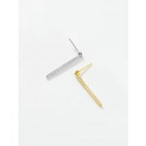 ANDYWEN 925 Sterling Silver Gold Three Size 9.5mm 14mm 25mm Eternity Bar Threaded Charm Earring Line Women Piercing Pendientes