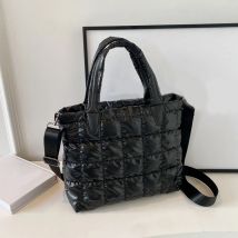 Quilted Padded Tote Bag Nylon Solid Color Satchel Puffer Crossbody Bag Women Shoulder Bags Ladies Large Capacity Handbag