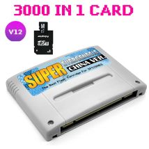 Super SNES SFC 3000 in 1 V1-Spielkarte für Super Famicom 16-Bit JPN/EU/USD Videospielkonsolenzubehör mit 4G TF-Karte