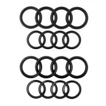 ABS 4 Anello logo Cofano Auto Cofano Anteriore Griglia Emblema Posteriore Adesivo Per Audi Sline RS RS3 RS4 RS5 RS6 S1 S6 A1 A2 A3 A4 A4L P 8V 8L