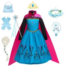 Königin Kleid Für Mädchen Langarm Kleid Elsa Cosplay Kostüm Prinzessin Halloween Kleid Kinder Party Vestido Fantasia Kinder