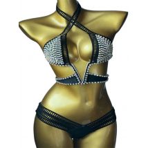 2022 Venus new V-shaped hollow design high quality diamond bikini made by hand pure color diamond inlaid triangle bikini