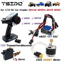 2322 2600KV Bürstenloser Motor AM32 45A ESC 17g Servo 7CH Sender Empfänger Combo für 1/12 RC Car Crawler MN99S MN78 MN82 MN168