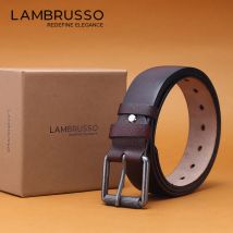 [Inklusive Geschenkbox] Herren-Rindsledergürtel, Spaltleder, Dornschließe aus Legierung, geeignet für die Paarung mit Jeans.