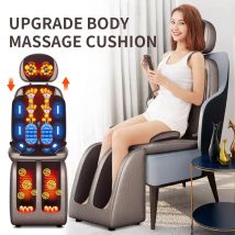 Upgrade Elektrischer Ganzkörper-Massagestuhl, Nacken, Rücken, Taille, Bein, Infrarot-Heizung, Vibration, Kneten, Shiatsu-Kissen, Sitzentspannung