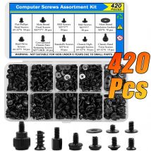 Kit di viti per PC da 420 pezzi per distanziatori della scheda madre, ventola per laptop SSD HDD, riparazione del case del PC, viti M.2, assortimento di edifici per computer fai da te