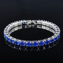 Rose Gold Silber Farbe 3mm 4mm 5mm Rosa Blau Grün Rot Tennis Armband Armreif für Frauen hochzeit Mode Schmuck Party Geschenk S4777