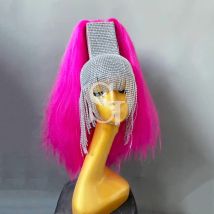 Nachtclub Bar Bühne Leistung Glänzende Quaste Perücke Kopfbedeckung Cosplay Prop Zubehör Drag Queen Kostüm Party Show Festival