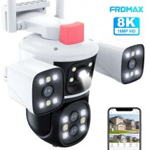 16MP 8K HD Wifi IP Kamera Vier Objektiv Drei Bildschirm 10X Zoom Outdoor PTZ Sicherheit Kamera Auto Tracking sicherheit Schutz CCTV Cam