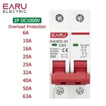 DC 1000V Solar Mini Circuit Breaker Przełącznik zabezpieczający przed przeciążeniem 6A/10A/16A/20A/25A/32A/40A/50A/63A 2P DC1000V Fotowoltaiczny MCB PV