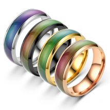 6MM che cambia colore anelli in acciaio inossidabile per le donne Mood Emotion Feeling anello di temperatura uomo coppie regalo di gioielli di moda