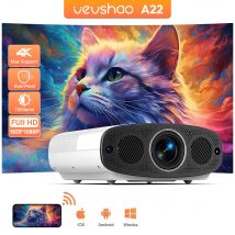 VEVSHAO A22 Proiettore Full HD 1080P 4K 1000ANSI Android WiFi Messa a fuoco automatica 10W * 2 Proiettore Home Theater per video riunioni in ufficio