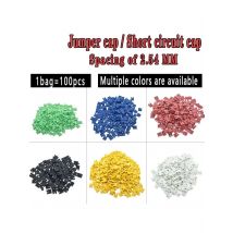 100PCS Pitch jumper shorted cap & Headers & Wire Housings 2.54MM SHUNT Black yellow white green red blue