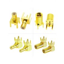 10Pcs/Lot SMB PCB Mount Connector SMB Male/Female RF Coaxial Adapter SMB Female Jack Right Angle Solder PCB Panel 4 Pins 50Ohm