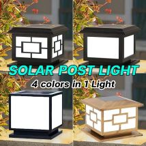 Outdoors LED Solar Lights Waterproof Solar Column Light Classical style Timed with Remote Control LED Light for Garden Patio