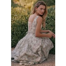 Suninheart Sommer-elegantes Spitzenkleid 2025, Neuheiten, Blumendruck, Midikleid, Damen, sexy Kleid für Urlaub, Geburtstag