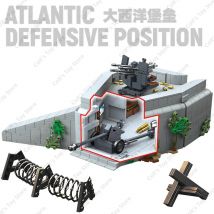 2025 MOC Zweiter Weltkrieg Militärbausteine Deutsche Armee Krieg Festung Blöcke Soldaten Atlantik Festung Modell Spielzeug Kinder Geschenke