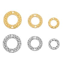 20 Stück 15 mm 20 mm 25 mm Edelstahl Doppelloch Textur Kreis Ring Gold Charms Anhänger Ohrringe Verbinder für die Schmuckherstellung
