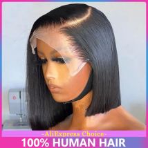 Gerade Bob Perücke Spitze vorne Echthaar Perücken für Frauen brasilia nische Echthaar Spitze Frontal Perücke Bob Haar Perücke Echthaar Jarin Haar