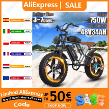 JANSNO-Bicicleta Eléctrica X70 para adulto, bici con Motor de combustible de 750W, batería de litio