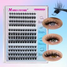 144 Stück selbstklebende C-Locken-Wimpern mit Pinzette – natürlicher Cat-Eye-dicker Stil, gemischte 10–16 mm Längen, wiederverwendbare falsche Wimpern, einfach für Anfänger zu verwenden