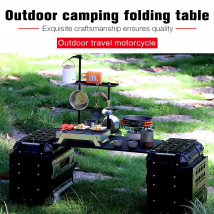 ADVRally Motorcycle Side Box Table Board Portable Quick Detachment Travel Camping Folding Adjustable Storage Rack Expand Desktop