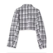 Laxsesu 2025 Fall New Style Fashionable Slim-Fit Lapel Collar Single-Breasted Long-Sleeved Plaid Jacket