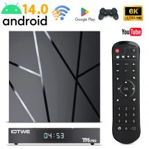 T95 Pro Android 14 Smart TV Box 4GB 128GB Quad Core Obsługa wideo 6K HDR Dual WiFi 2.4G/5G BT5.0 HDMI Stream Media Player Set