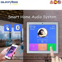 Smart Home Audio 2/4 Kanal Wireless Bluetooth Mini Verstärker 4'' Touchscreen FM Radio AUX TF Karte Funktion In Wand Verstärker