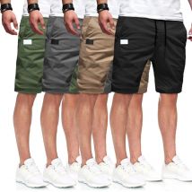 Lässige Sport-Overalls für Herren, 2025, neuer Stil, gerade Shorts, Sommer, elastische Taille, Jugend-Viertelhose