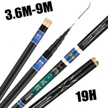 3,6 M 4,5 M 5,4 M 6,3 M 7,2 M 8 M 9 M Teleskop Stream Angelrute 19H Carbon Reservoir Fluss Teich Super Licht Harte Hand Angelrute Freie Spitze