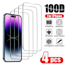 4 Uds vidrio templado para iPhone 14 Pro Max 14 Plus 14Pro Protector de pantalla para iPhone 13 16 15 12 11 Pro Max 12Mini 13 Mini vidrio