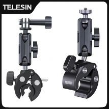 TELESIN Camera Clamp Mount Bike Motorcycle Handlebar Aluminum Alloy Super Clamp Holder Clip For Camera GoPro DJI OSMO Insta360