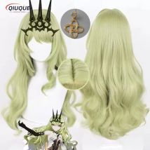 Spiel Honkai Impact 3rd Mobius Cosplay Perücke Lange Lockige Cyan Grün Hitzebeständige Synthetische Haar Halloween Party Perücken + Perückenkappe
